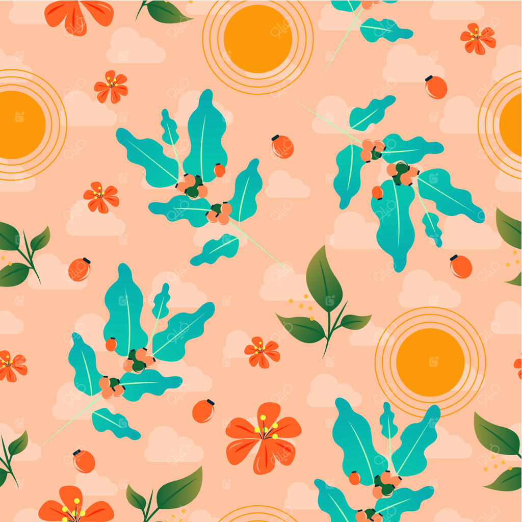 پترن یکپارچه گیاهان قهوه‌چری