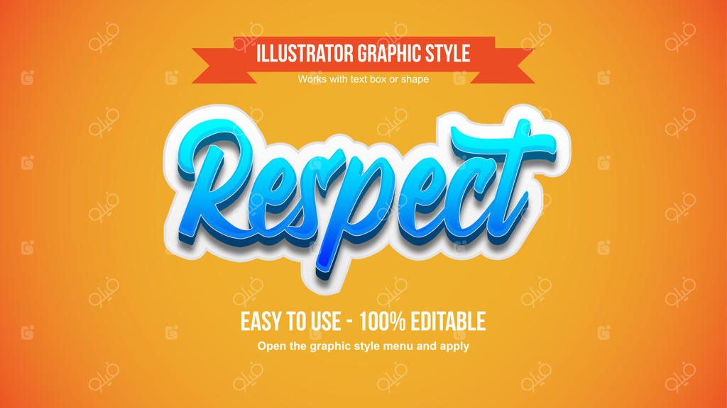 فونت خوشنویسی سه‌بعدی آبی با قابلیت ویرایش در سبک گرافیکی