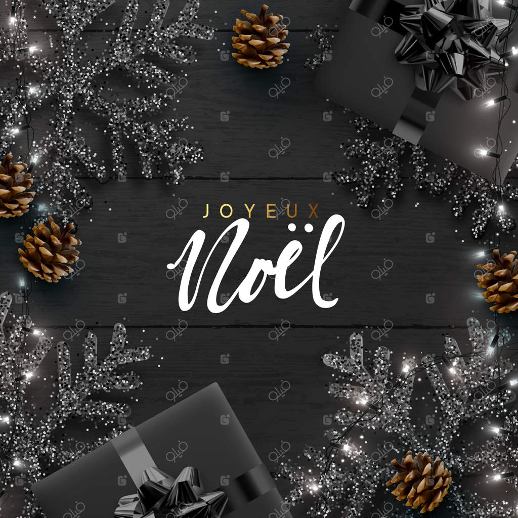 پس‌زمینه کریسمس: بافت تخته چوبی، دانه‌های برف سیاه و درخشان، کاج واقعی، تزئینات رنگارنگ، جعبه‌های هدیه، و چراغ‌های سفید روشن. کریسمس مبارک و سال نو مبارک!