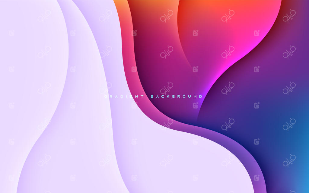 پس‌زمینه گرادیان موج‌دار انتزاعی با اشکال نوری رنگارنگ