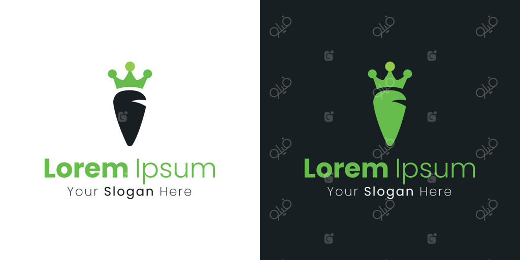 طراحی لوگو هویت برند شرکت کشاورزی ارگانیک و سالم تاج هویج شاهانه