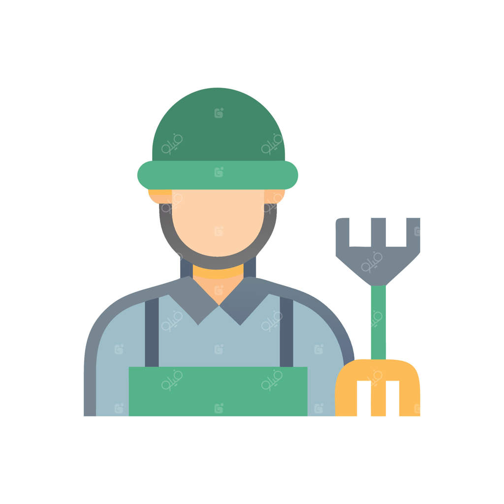 تصویرسازی از طراحی فلت یک کشاورز با چنگک - وکتور حرفه‌ای