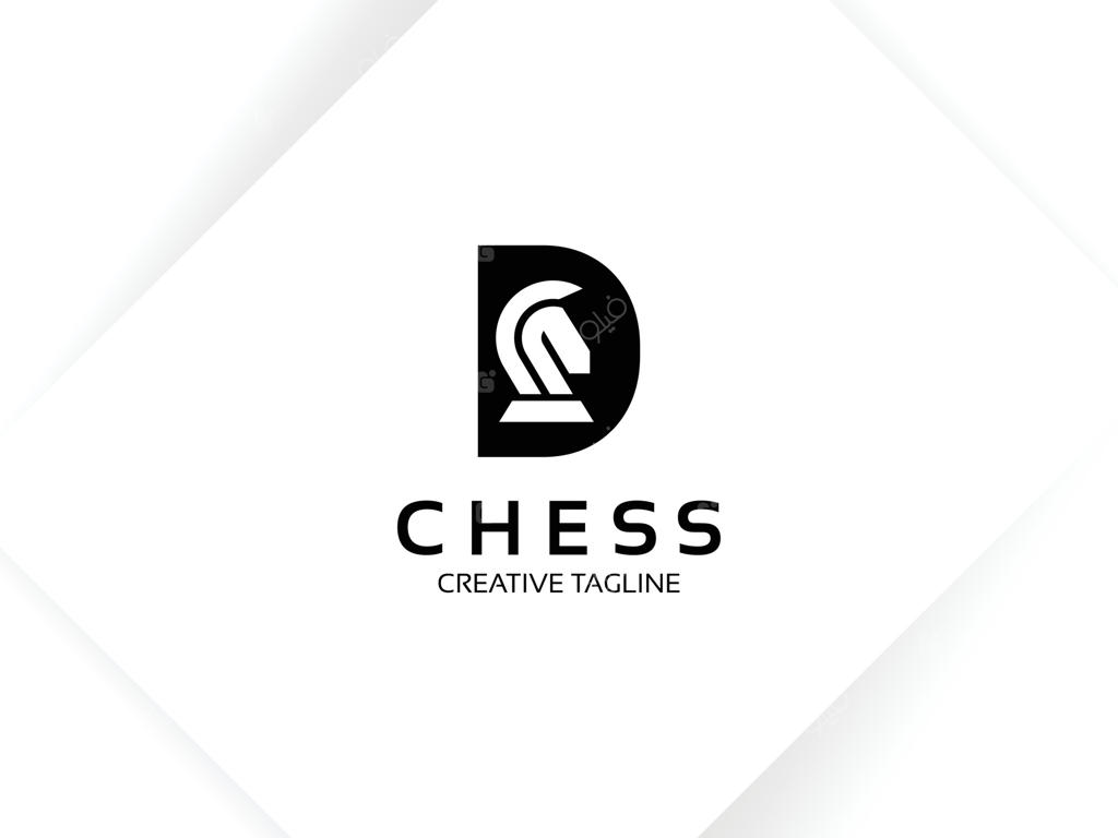 لوگوی مونوگرام D با طرح اسب شطرنج