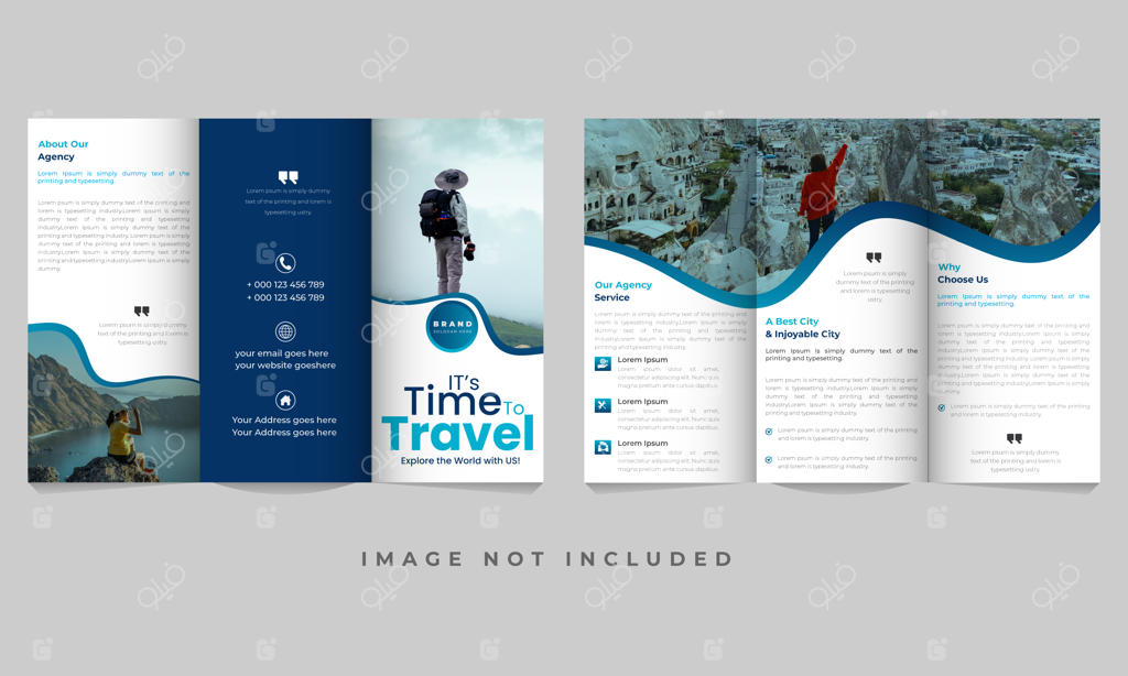 قالب وکتور بروشور سه لت گردشگری