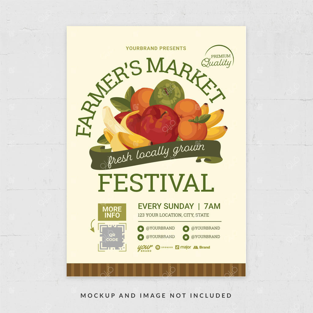 پترن تراکت ساده بازار کشاورزی با طرح وکتور برای سوپرمارکت نسخه 1