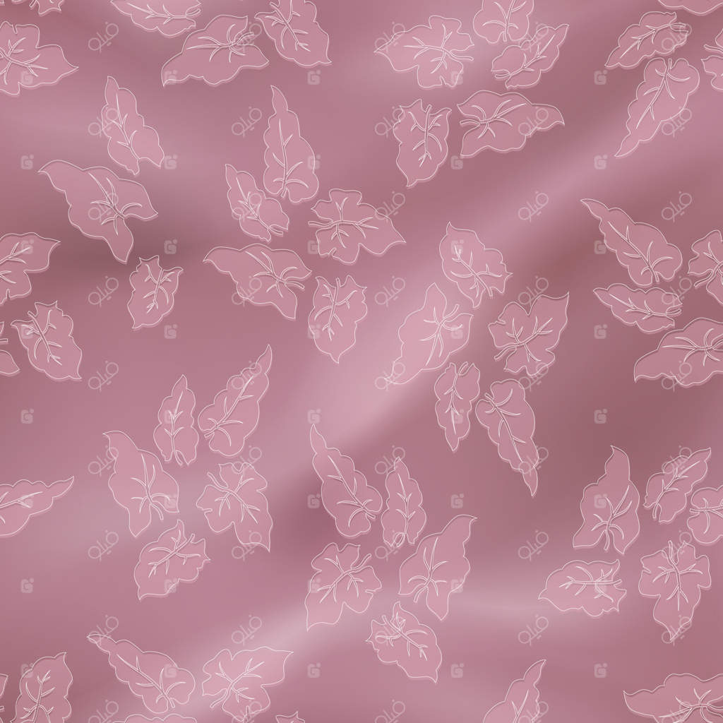 شکوفه‌های برگ بر روی زمینه‌ای از چین‌های نرم ابریشم. بافتی از پترن پارچه با تزئینات طرح باغ طبیعی در حال شکوفا. طرح گلدار.