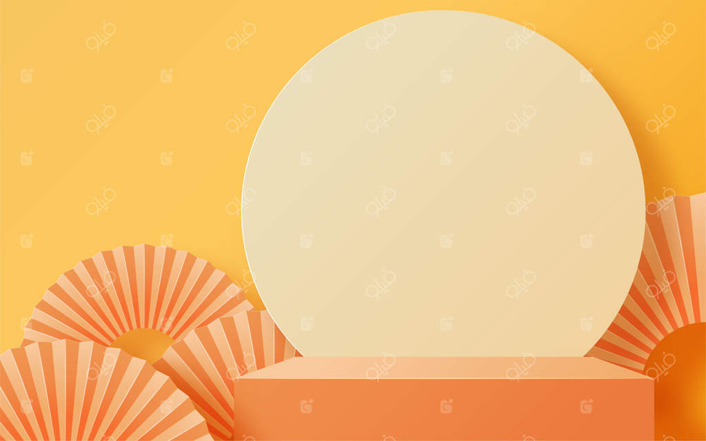 سکو تابستانی نارنجی با چترها