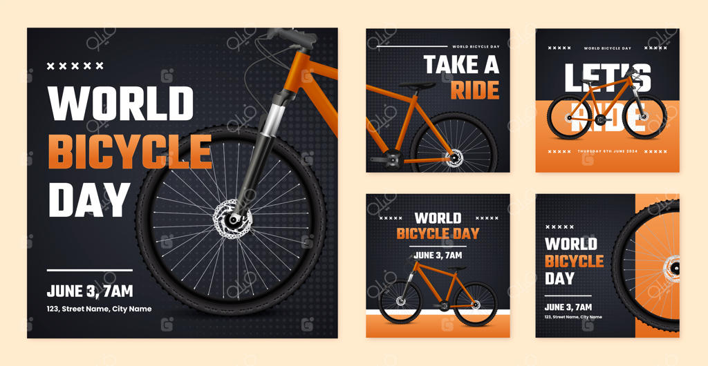 مجموعه پست‌های اینستاگرام برای بزرگداشت روز جهانی دوچرخه