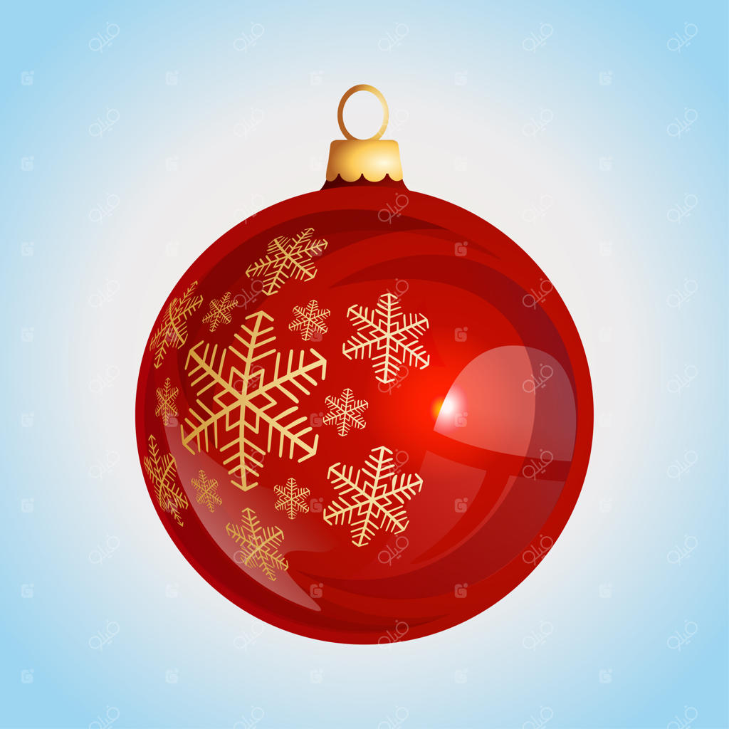 تصویر وکتور توپ براق کریسمس، تزیینات درخشان و جدا از پس‌زمینه کریسمس