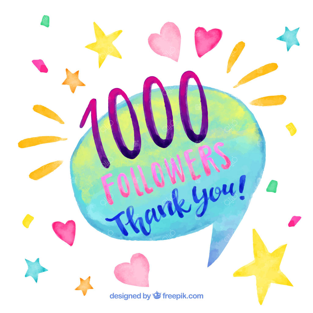 پس‌زمینه‌ای با ۱۰۰۰ دنبال‌کننده و المان‌های آبرنگی