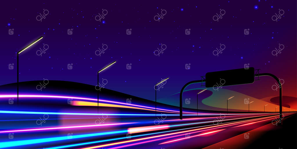 خطوط نور انتزاعی در پس‌زمینه