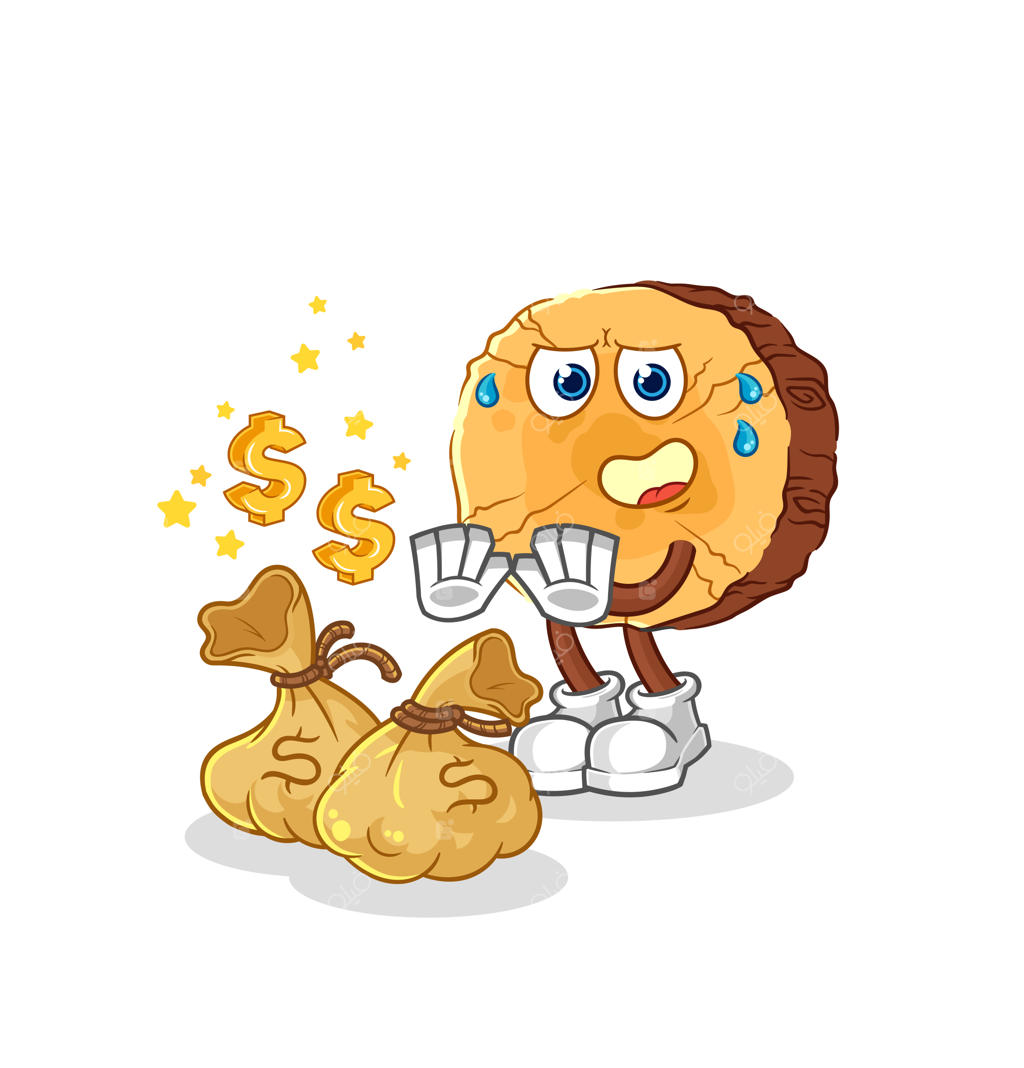وکتور شخصیت تصویری تنه گرد چوب پول نپذیرد