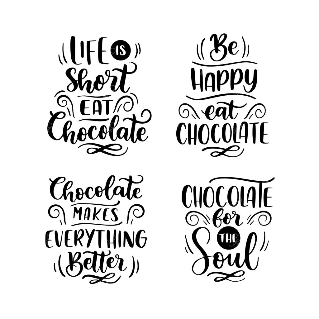 استیکرهای شکلاتی با نوشته‌های مشکی