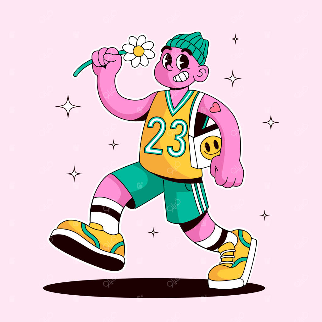 تصویر کارتونی دستی از پیاده‌روی