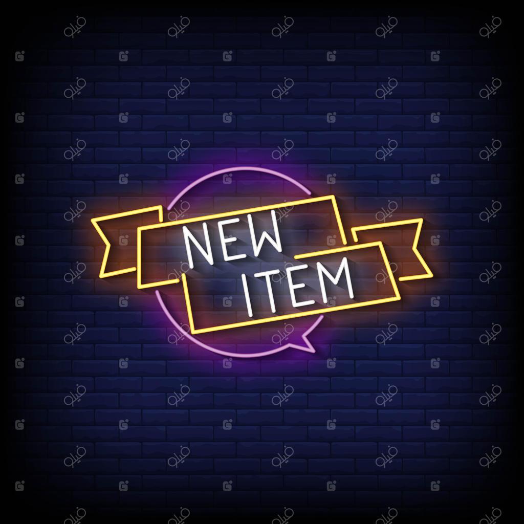 تابلوی نئون با پس‌زمینه آجر - تصویر جدید وکتور