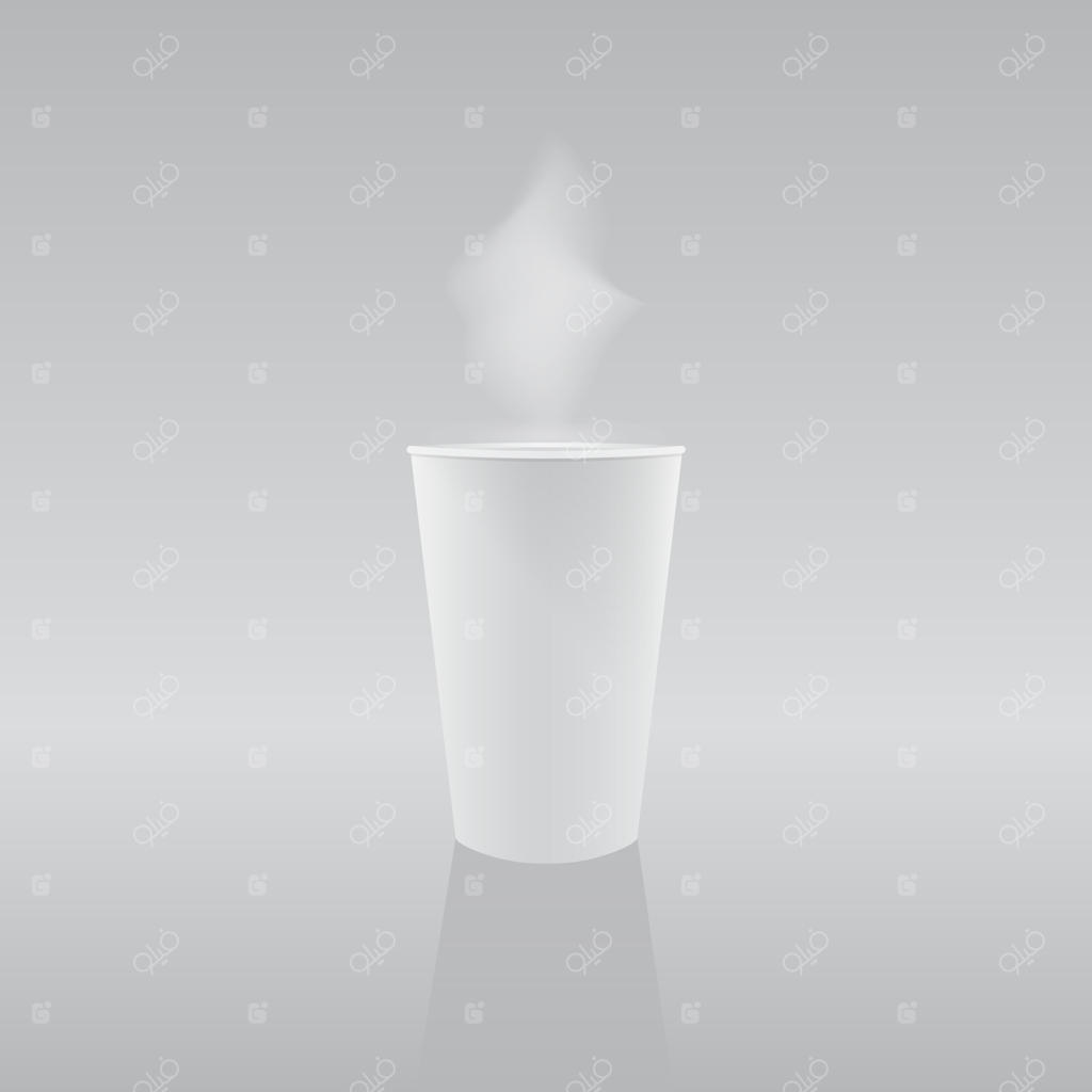 تصویر برداری: لیوان کاغذی با قهوه یا چای داغ