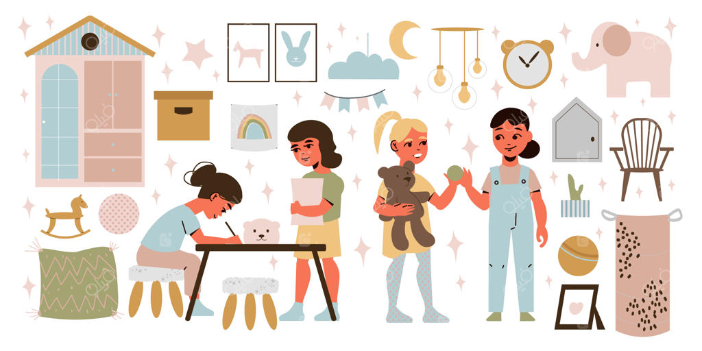 ست اتاق کودک دخترانه