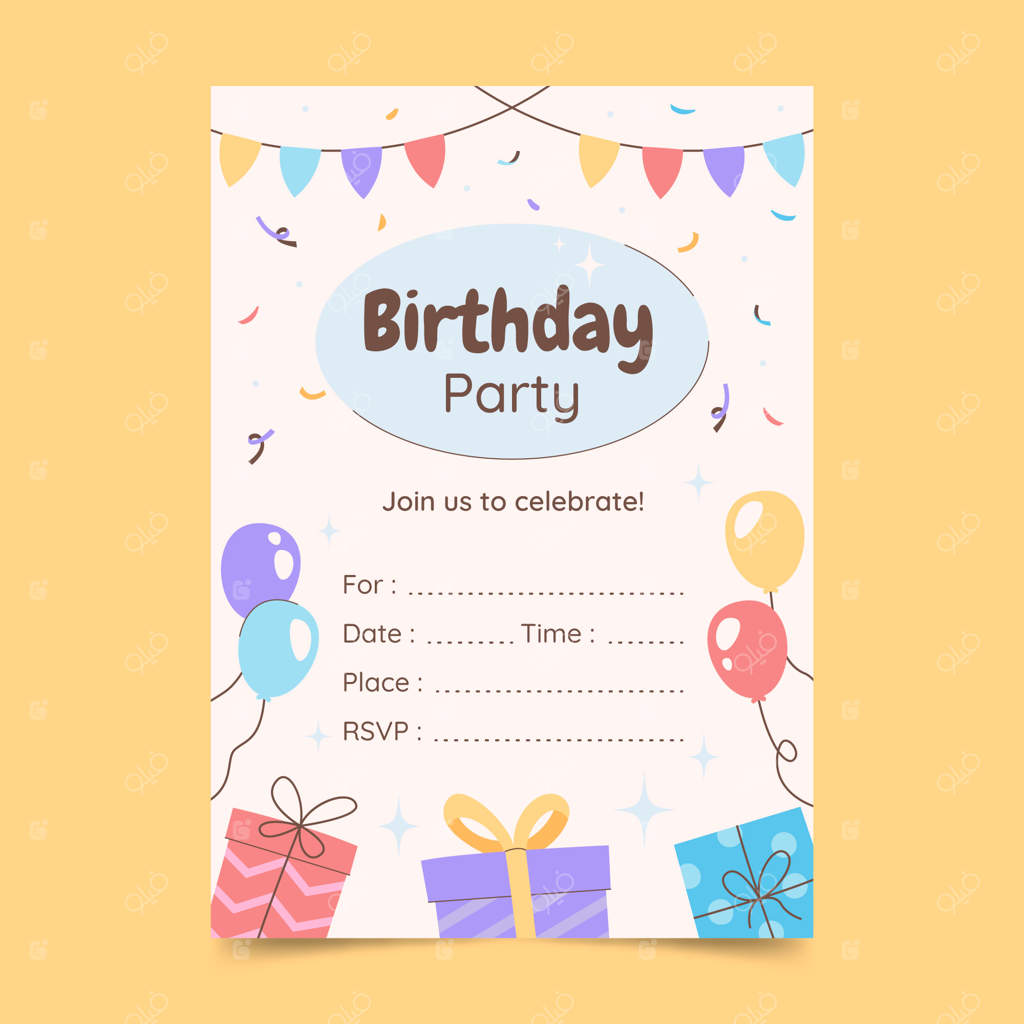 کارت دعوت دست‌ساز برای جشن کودکان