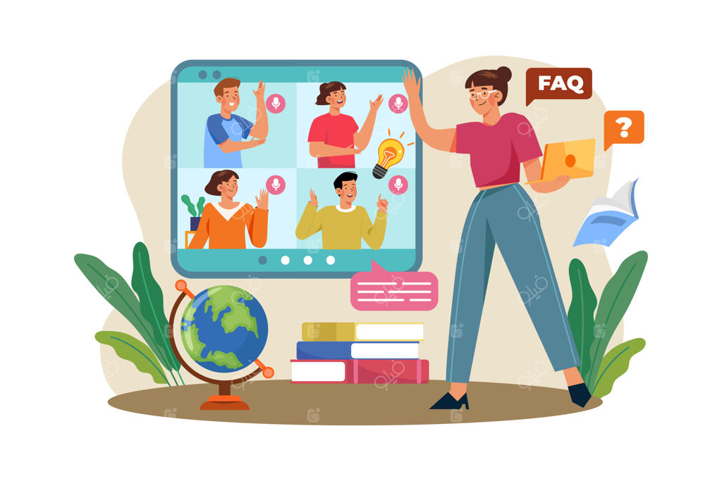 تصویرسازی مفهومی روز معلم به سبک تخت با پس‌زمینه سفید
