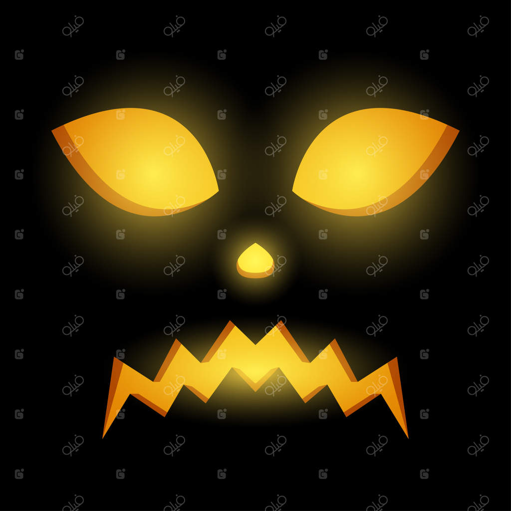 تصویر برداری چهره کدو حلوایی هالووین