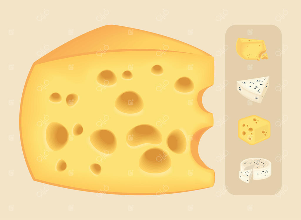 مجموعه آیکون‌های طبیعی پنیر