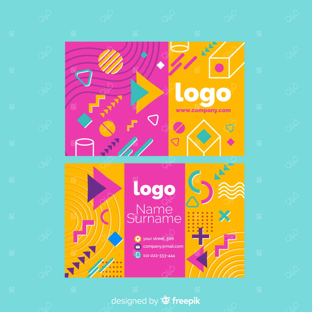 قالب کارت ویزیت به سبک ممفیس