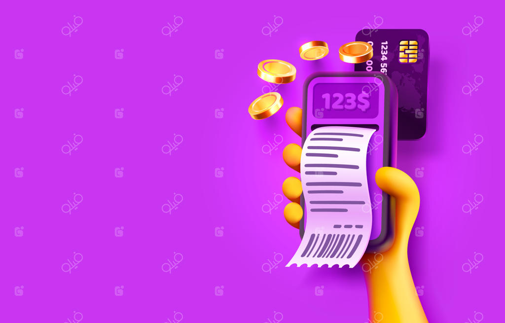 بررسی خدمات گوشی هوشمند، بنر فروش مدارک کاغذی، مالی وکتور