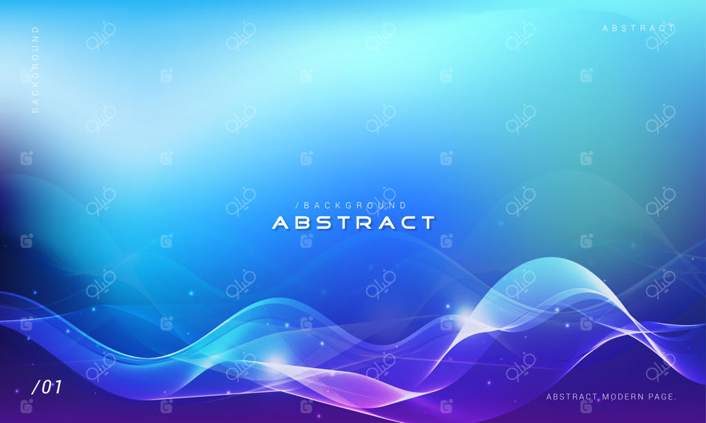 پس‌زمینه انتزاعی امواج آبی براق و درخشان