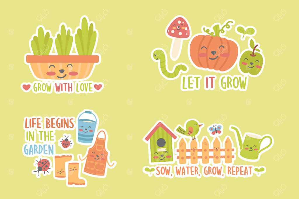 مجموعه برچسب‌های باغ: نشان، برچسب با نوشته‌ها