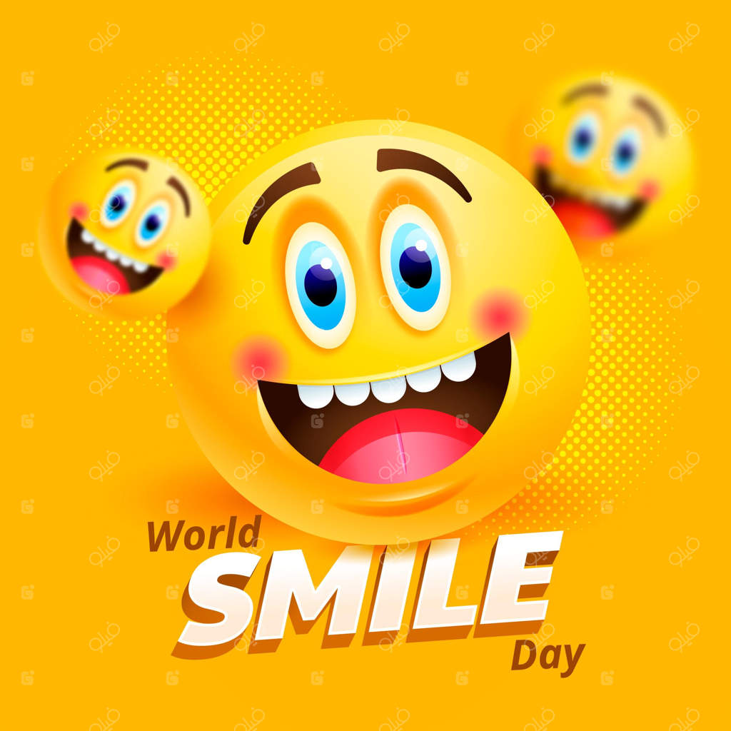 تصویرسازی روز جهانی لبخند واقعی‌گرایانه