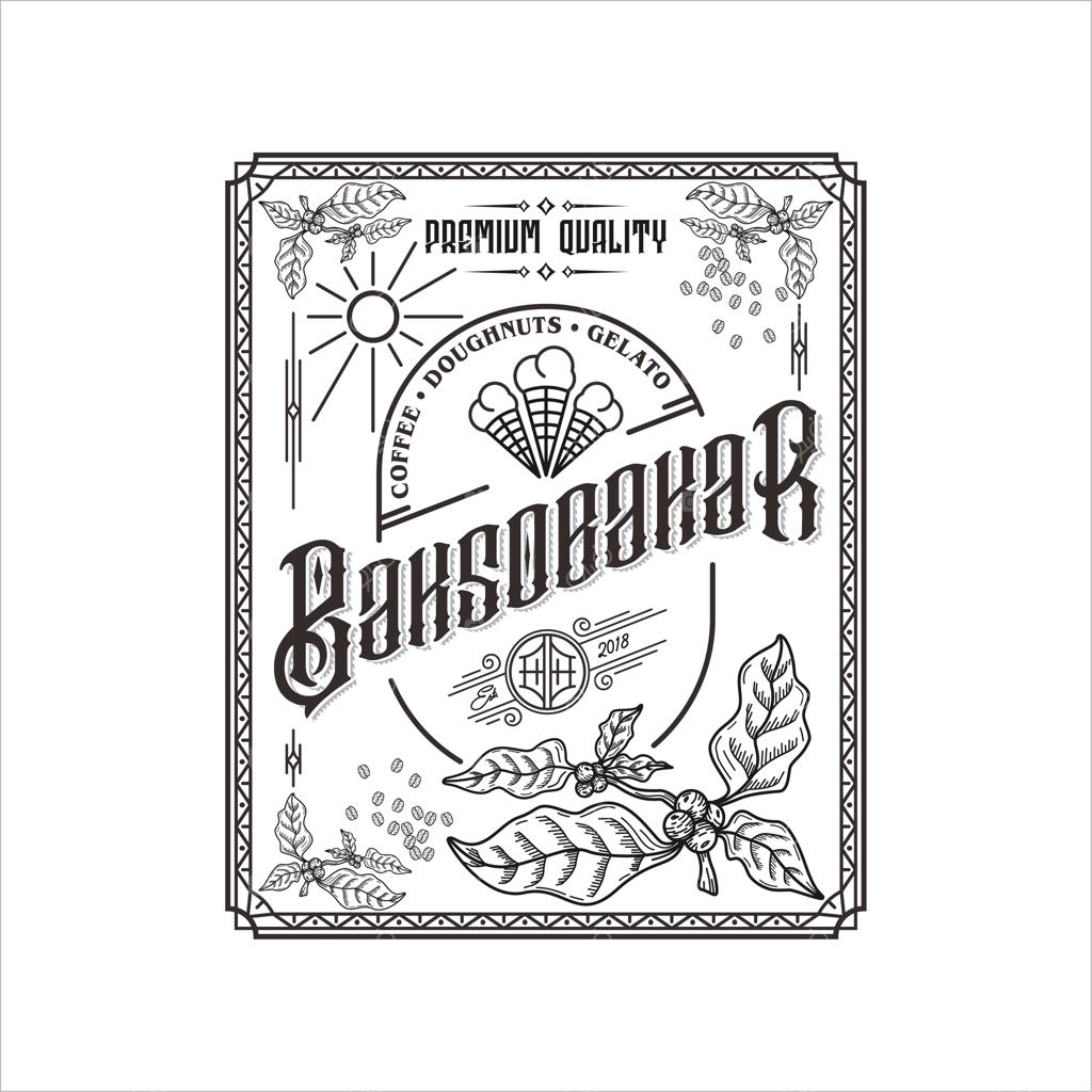 طراحی برچسب قهوه کلاسیک