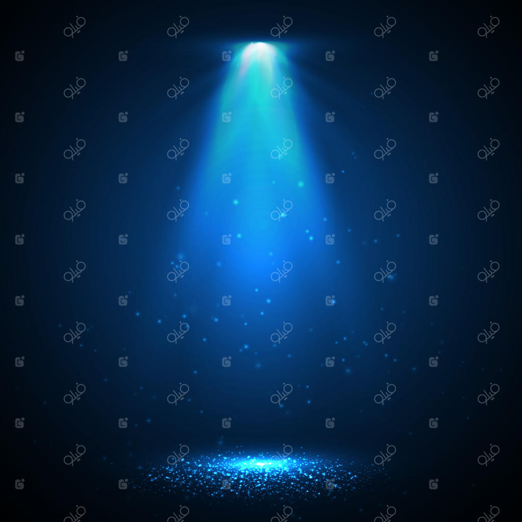نورافکن برجسته: افکت نوری درخشان با پرتوهای مجزا وکتوری