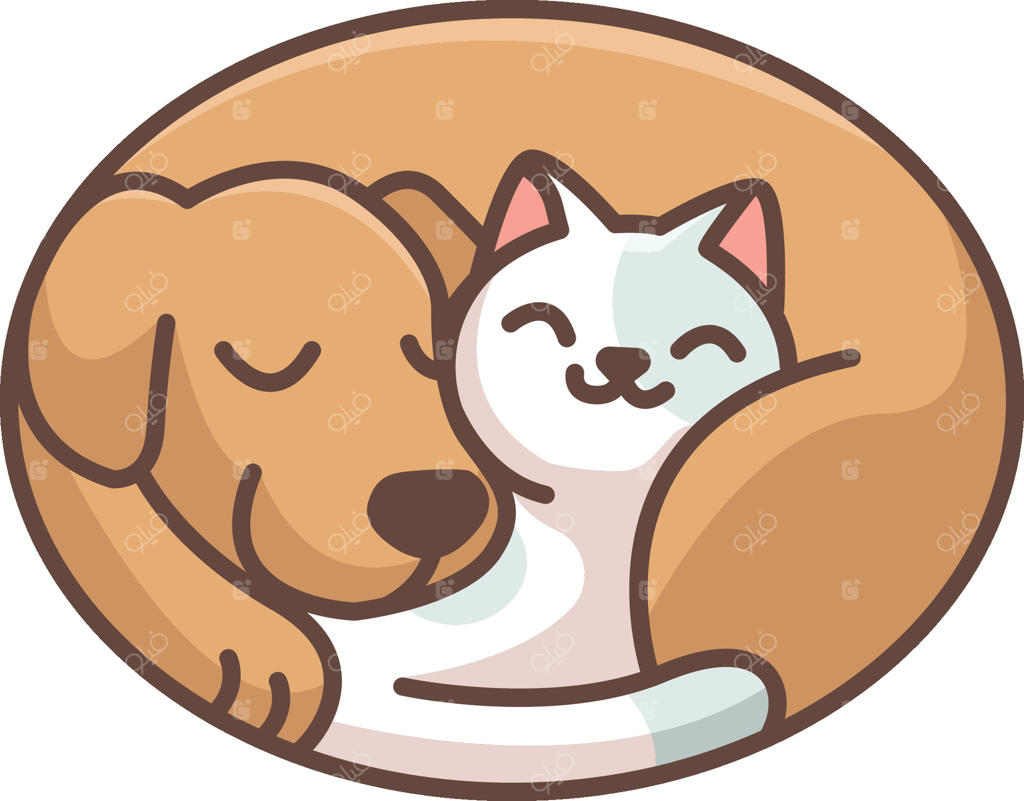 تصویر سگ و گربه مناسب برای لوگوی فروشگاه حیوانات خانگی - بامزه و جذاب