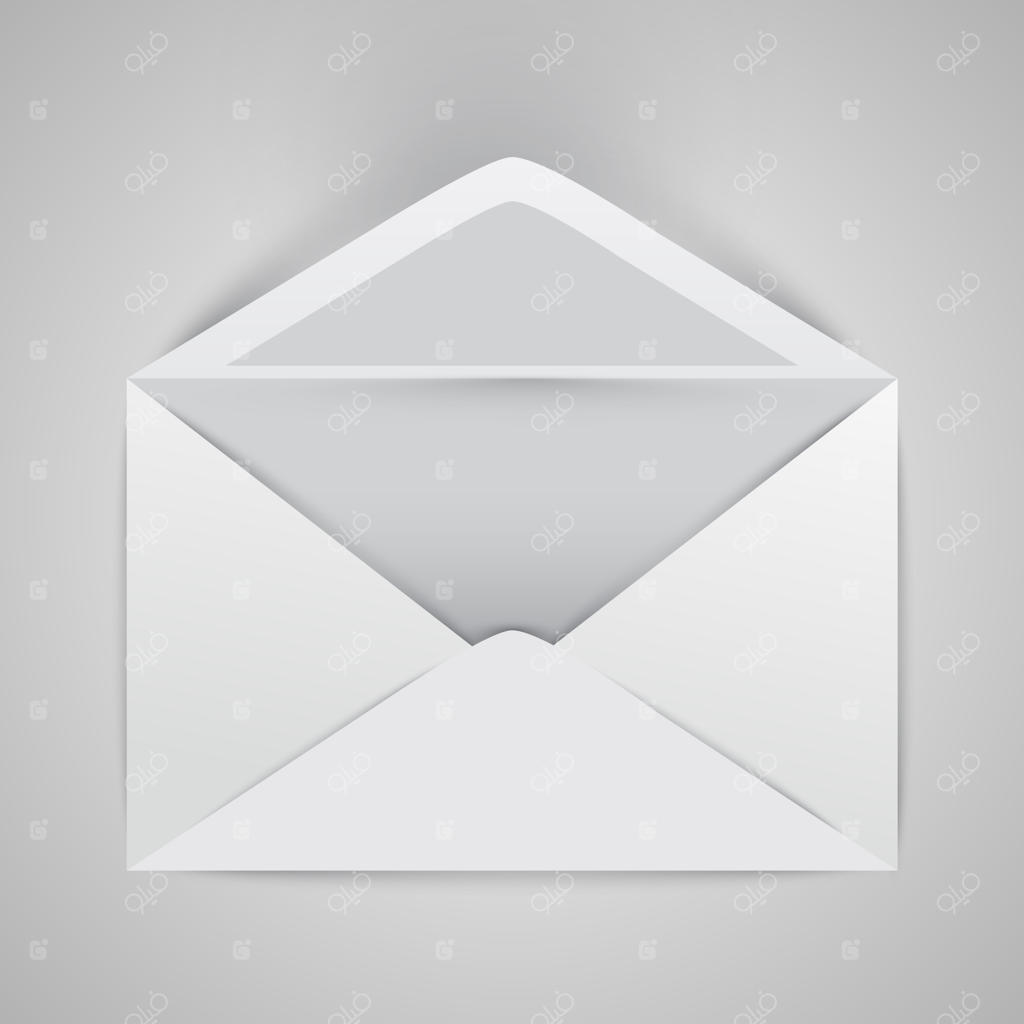 تصویر وکتور پاکت باز شده واقعی