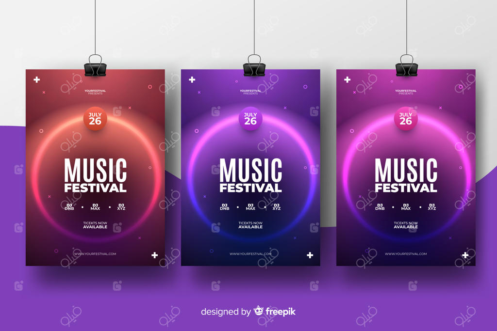 الگوی پوستر جشنواره موسیقی آبستره