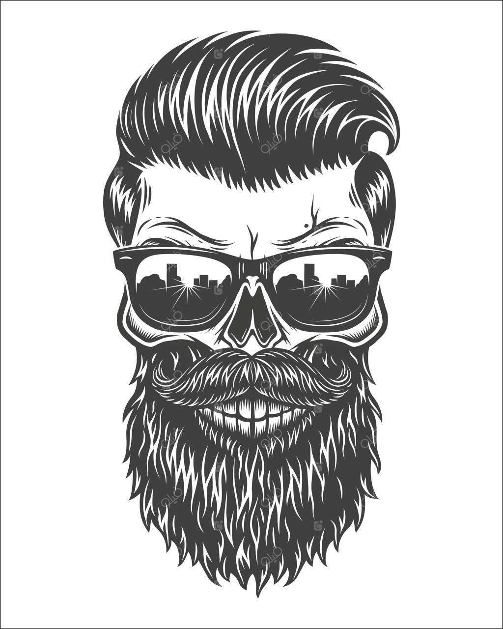 تصویر تک‌رنگ جمجمه