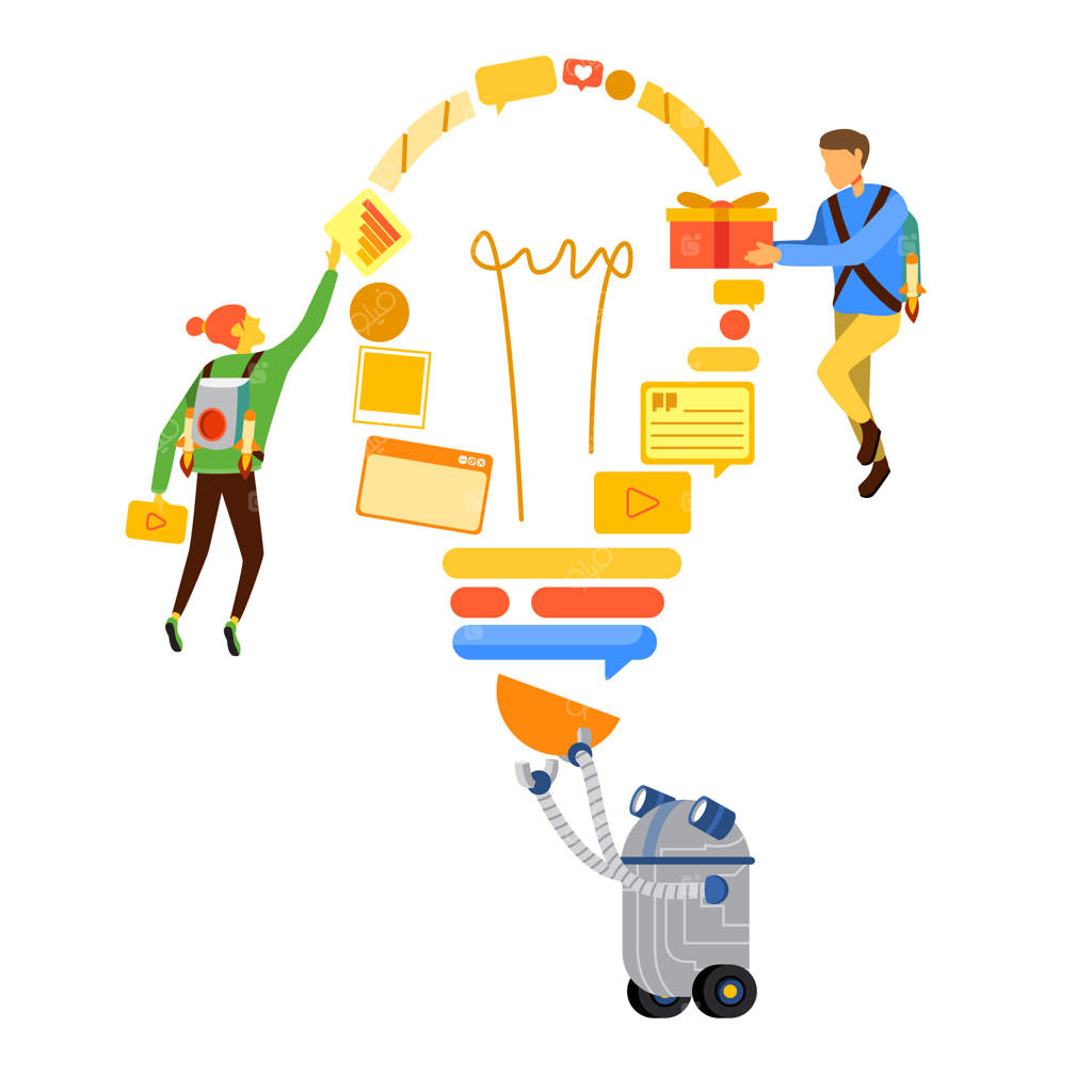 تصویر مفهومی اشتراک‌گذاری ایده‌ها بین مردم