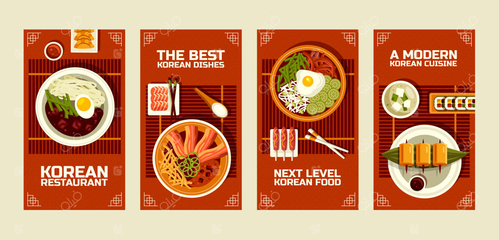 داستان‌های اینستاگرامی رستوران کره‌ای با طراحی فلت