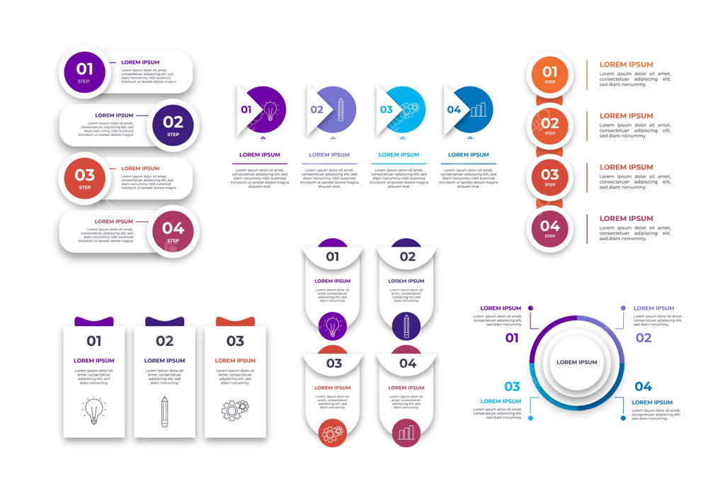 مجموعه عناصر اینفوگرافیک تخت