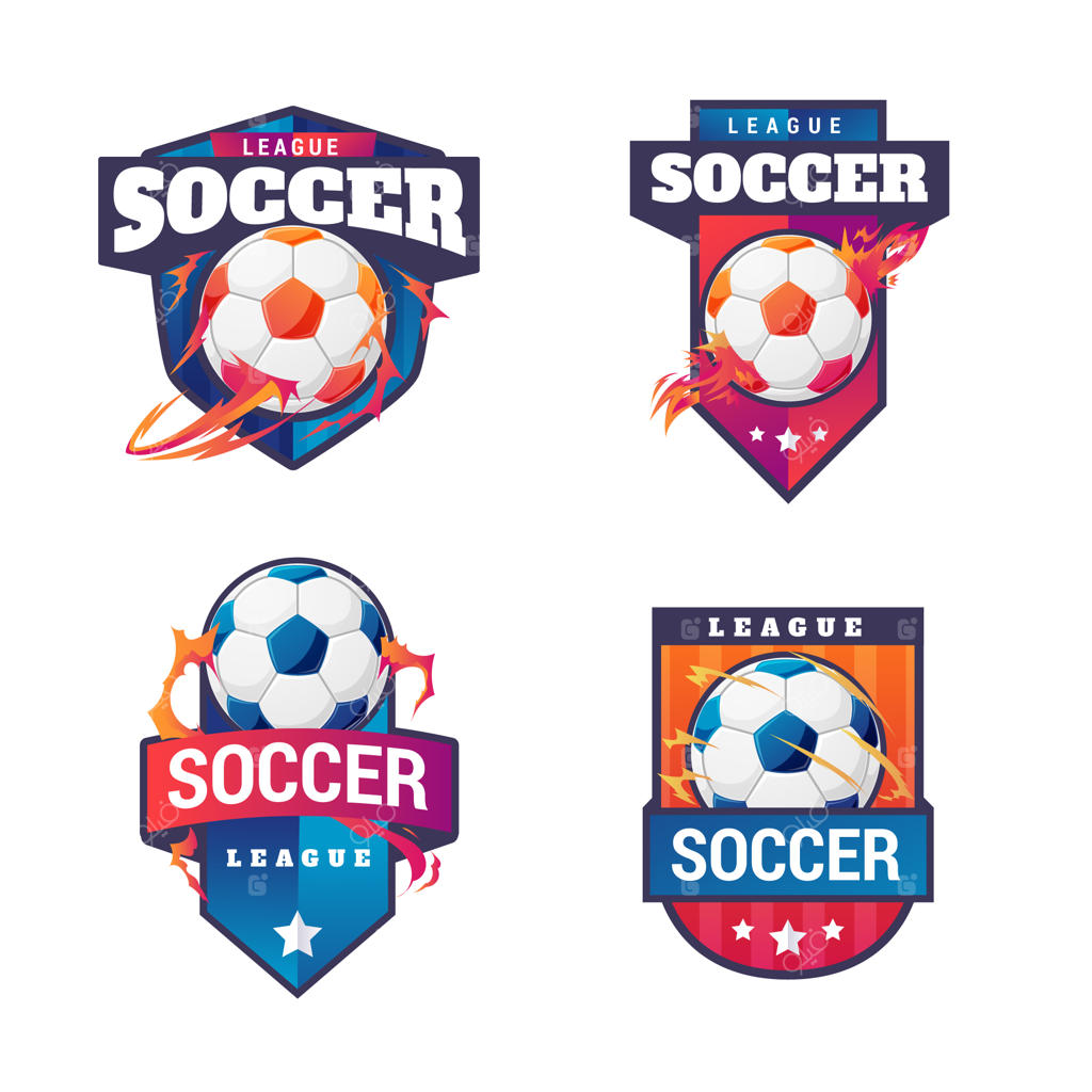 قالب لوگوی فوتبال با گرادیانت