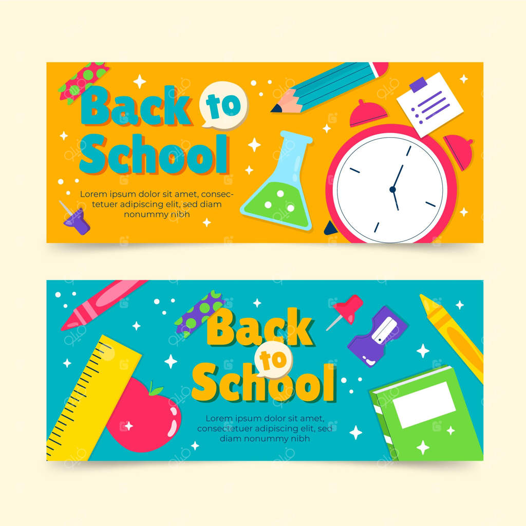 مجموعه بنرهای افقی بازگشت به مدرسه