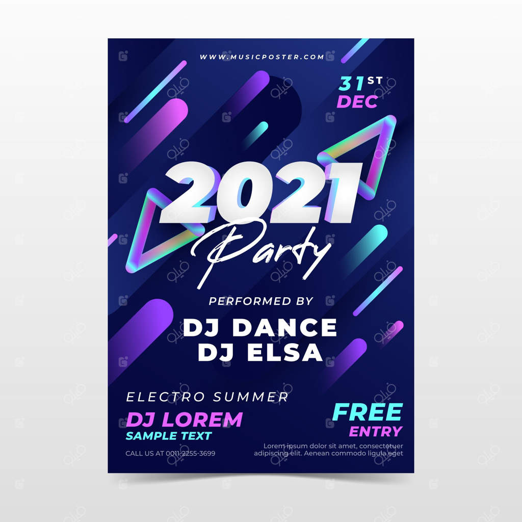 قالب پوستر جشن سال نو 2021