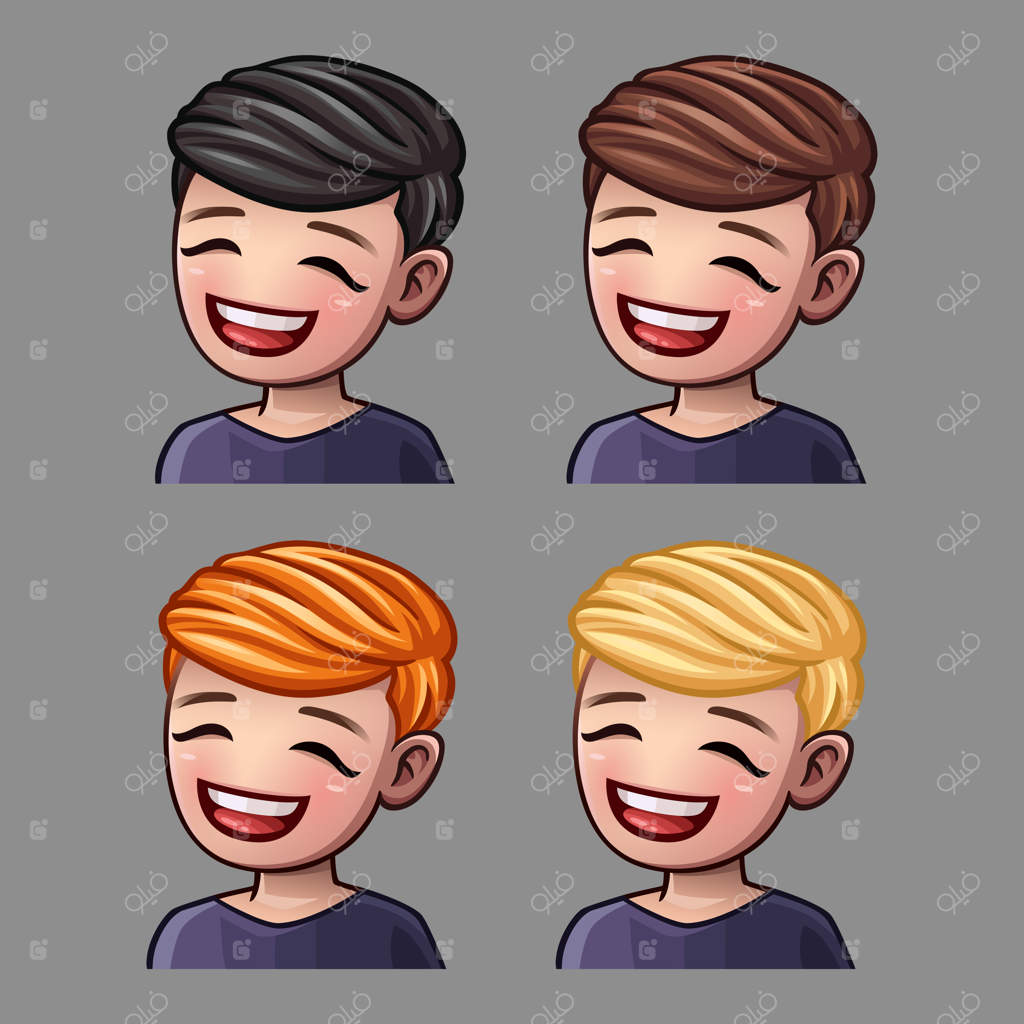 آیکون‌های احساسی لبخند مرد برای شبکه‌های اجتماعی و استیکرها