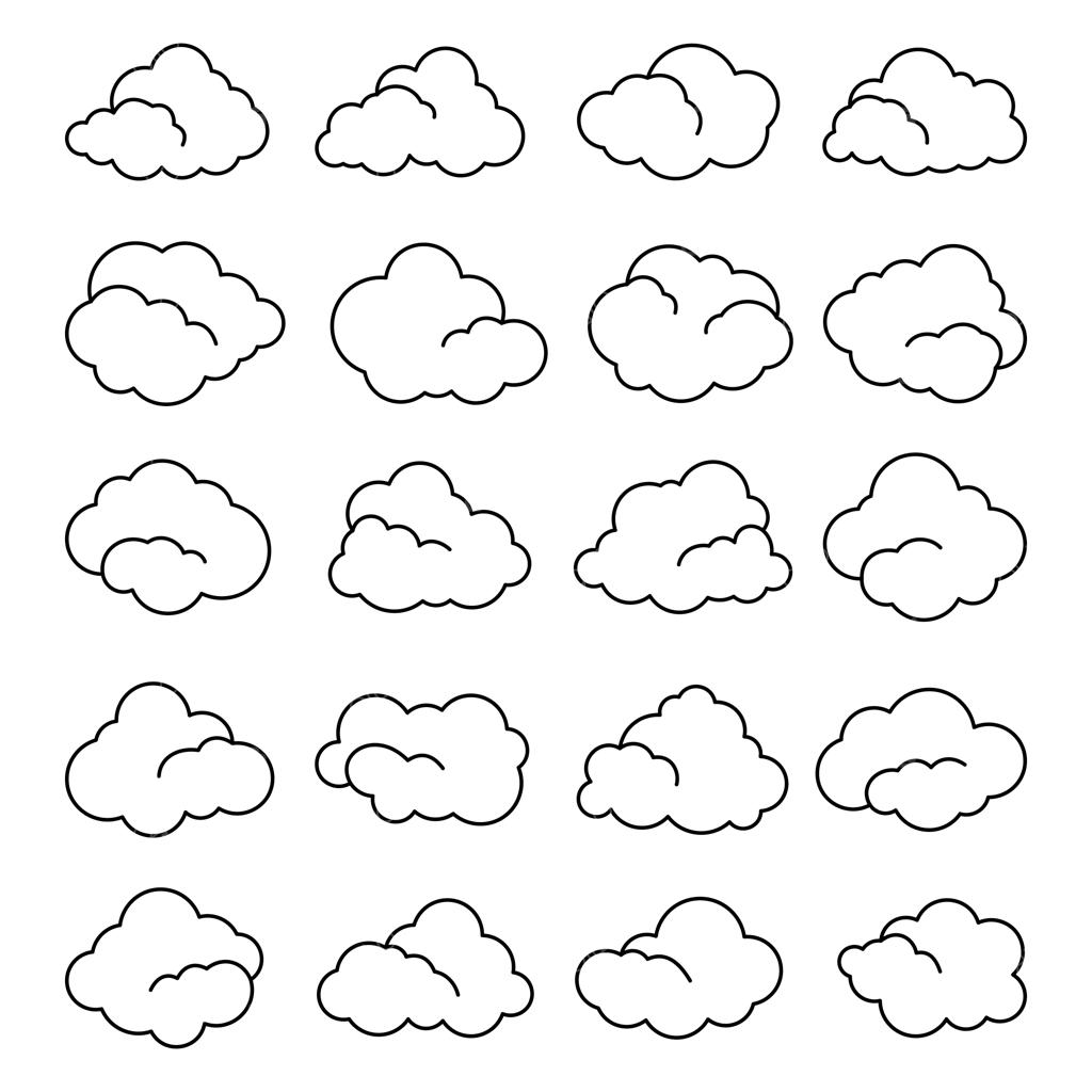 مجموعه وکتور طرح خطی ابر