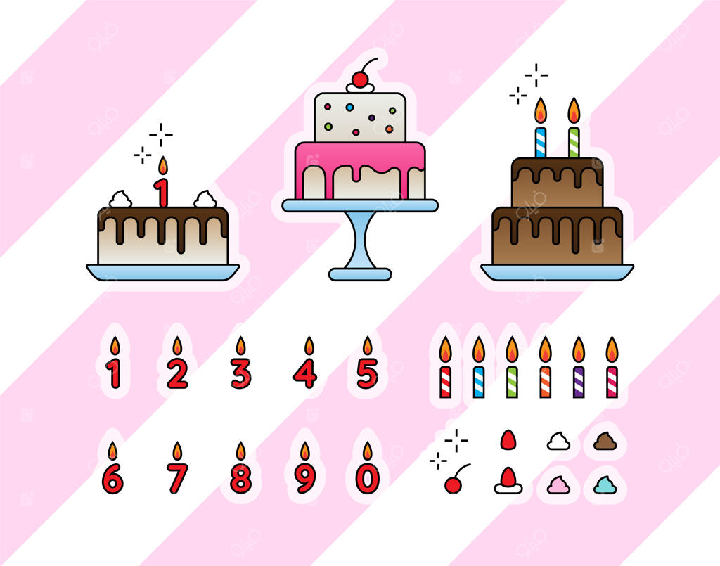 تصویر کیک تولد با شمع عددی