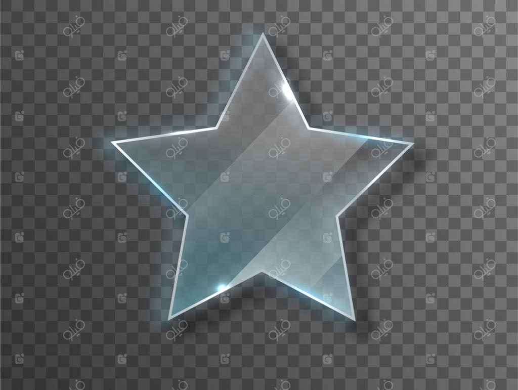 ستاره شیشه‌ای: بافت واقعی با برجستگی‌ها و درخشش روی شفافیت