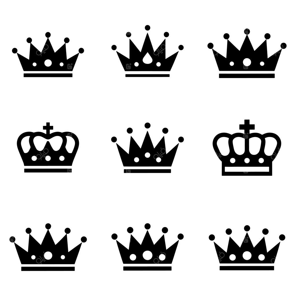 مجموعه طراحی لوگو و سیلوئت‌های تاج