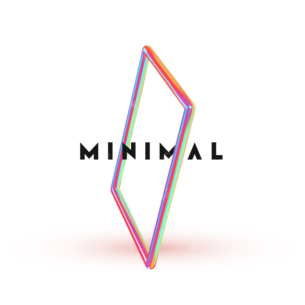 پس‌زمینه انتزاعی مینیمال با عناصر گرادیان آبی و صورتی: قاب مربع در فضا معلق. پوستر با اشکال هندسی حجمی سه‌بعدی واقعی. تصویر برداری