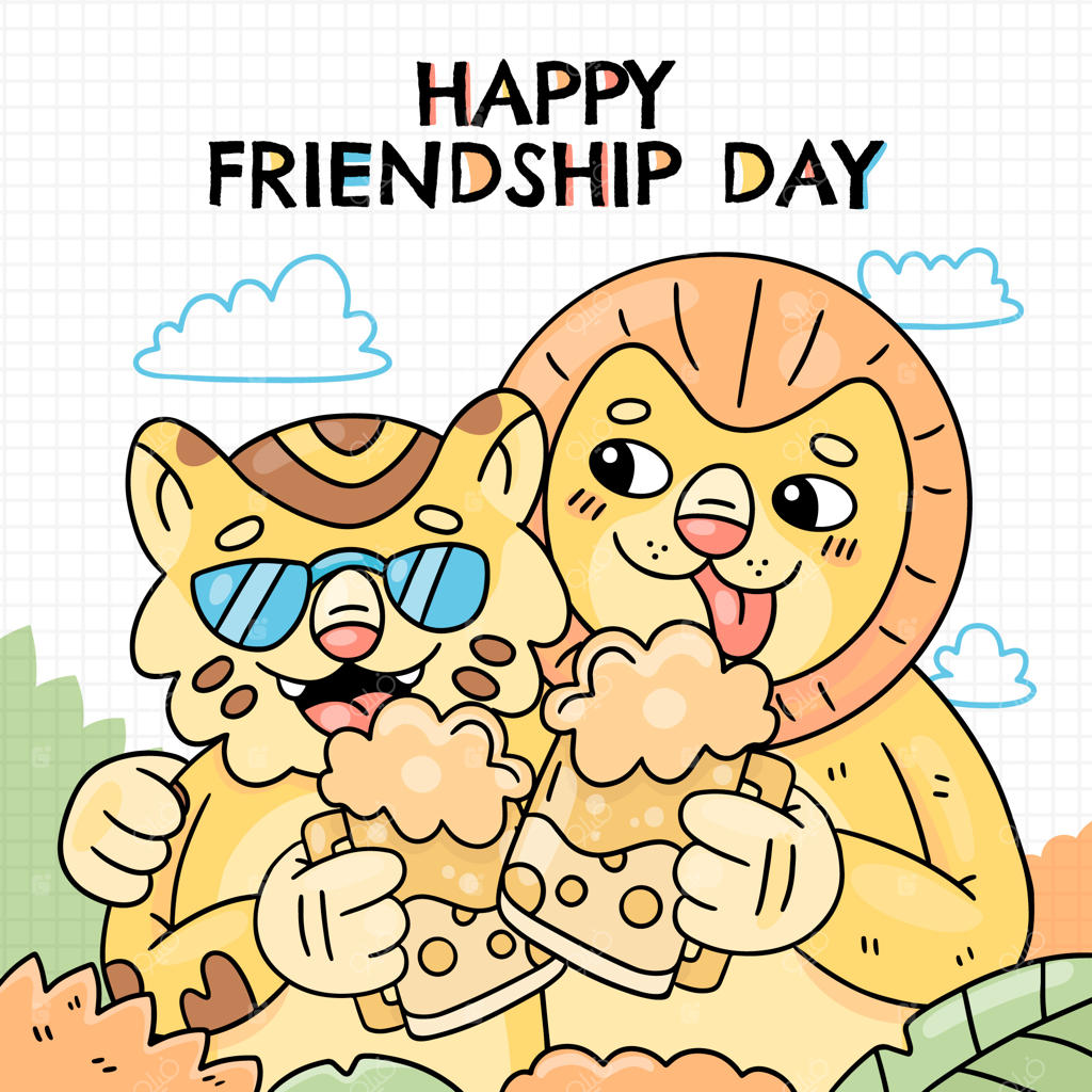 تصویرسازی دستی روز دوستی