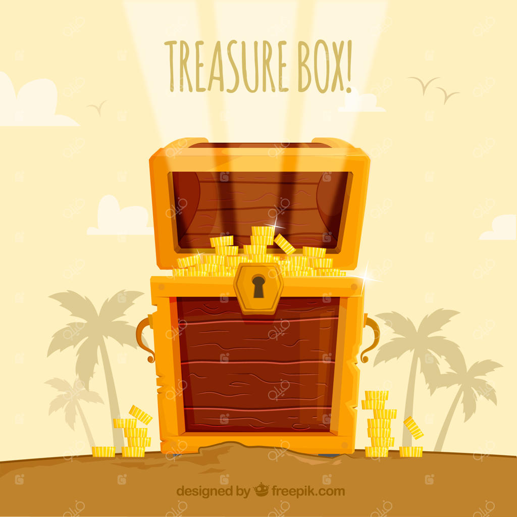 جعبه گنج چوبی با طراحی ساده و زیبا